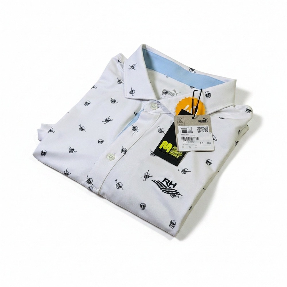 Puma RH MATTR Skulls Golf Polo Shirt XL New with Tags